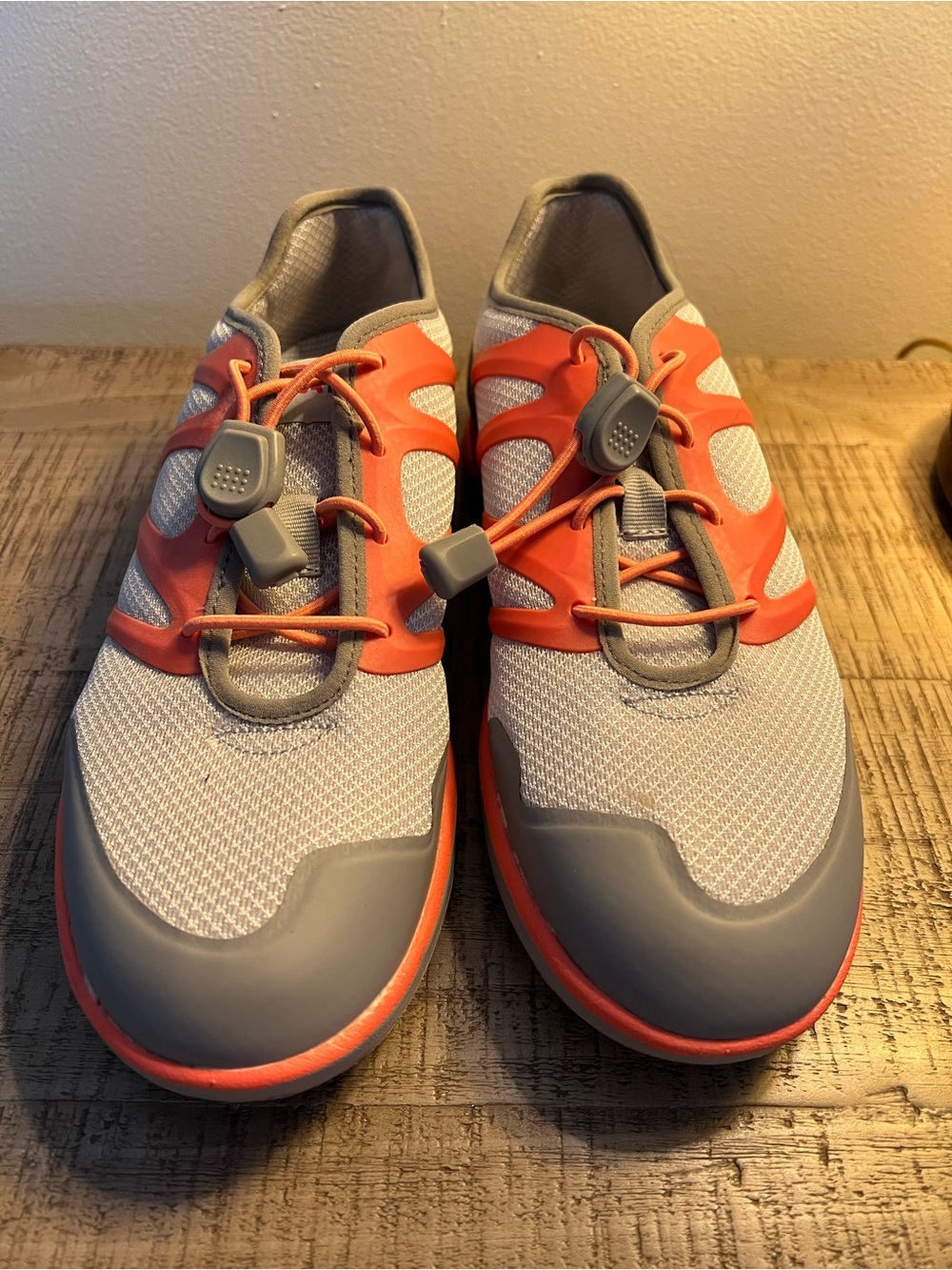 NEW-Xtratuf Gray & Coral Women's Slip Resistant, NonMarking Slip On Shoes. Sz 8
